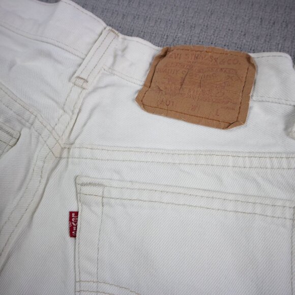 Levi's 501 White Thrashed 2000s Vintage Jeans 28x32 - Picture 8 of 8